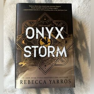 Onyx Storm First Print Hardcover Book with Sprayed Edges by Rebecca Yarros